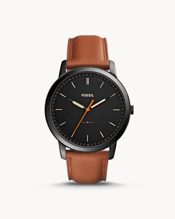 The Minimalist Slim Three-Hand Light Brown Leather Watch