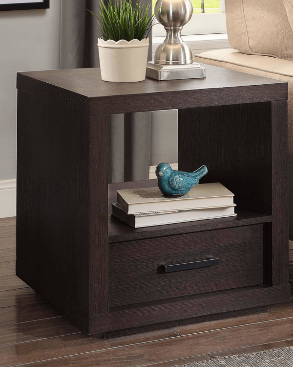 Better Homes & Gardens Steele End Table With Drawer, Espresso Finish