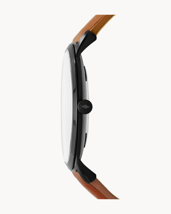 The Minimalist Slim Three-Hand Light Brown Leather Watch